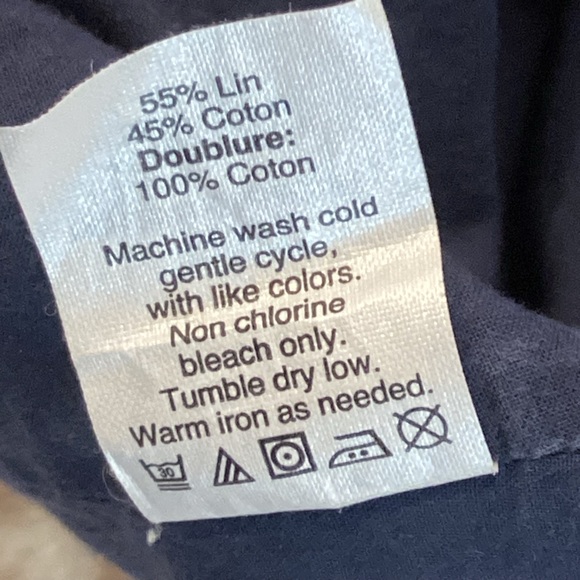 J Crew Sidewalk Blue & White Polkadot Linen Skirt, Size 8 - Picture 8 of 10